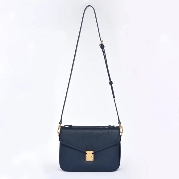 Beautiful  DUYP "Navy" Togo Leather - "Paris15" Satchel Crossbody bag - Picture 4 of 14